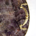 Amethyst Agate Serving Tray With Brass Handles | Circular