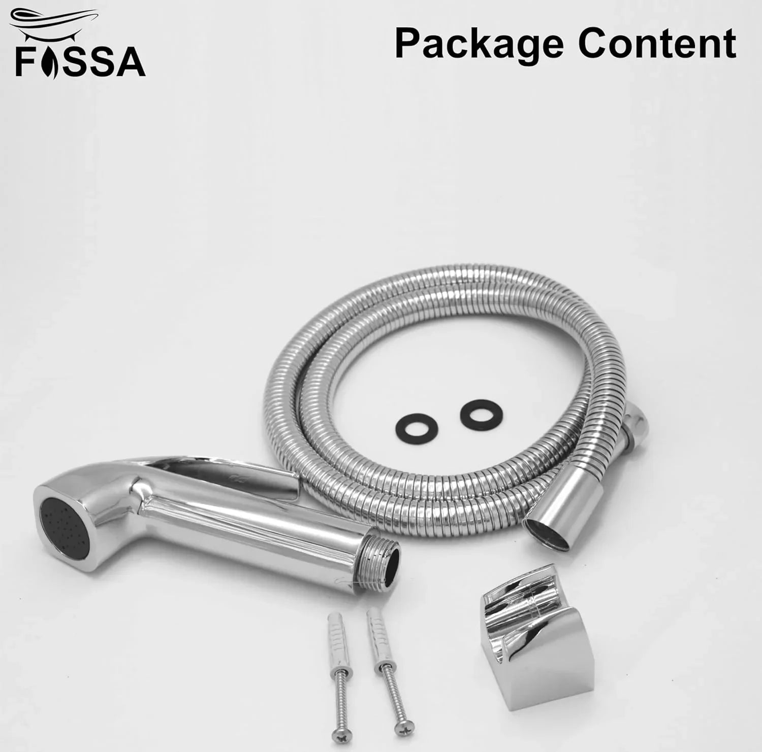Health Faucet Bidet Sprayer Silver ABS Health Faucet with 1 Meter 304-Grade SS Hose Pipe & Hook