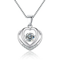 925 Sterling Silver Heart Pendant Necklace for Women