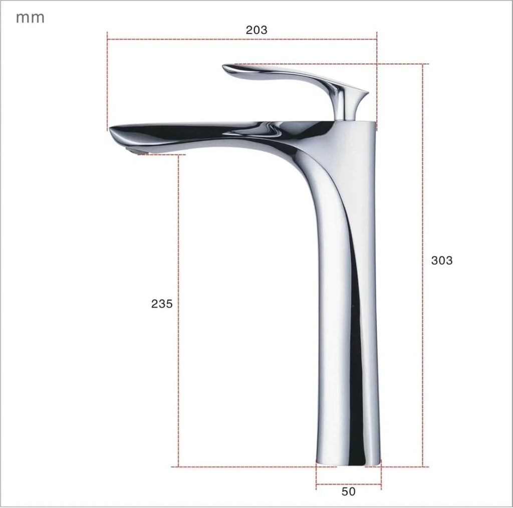 Alive Extended Body Brass Wash Basin Mixer Tap (Chrome)