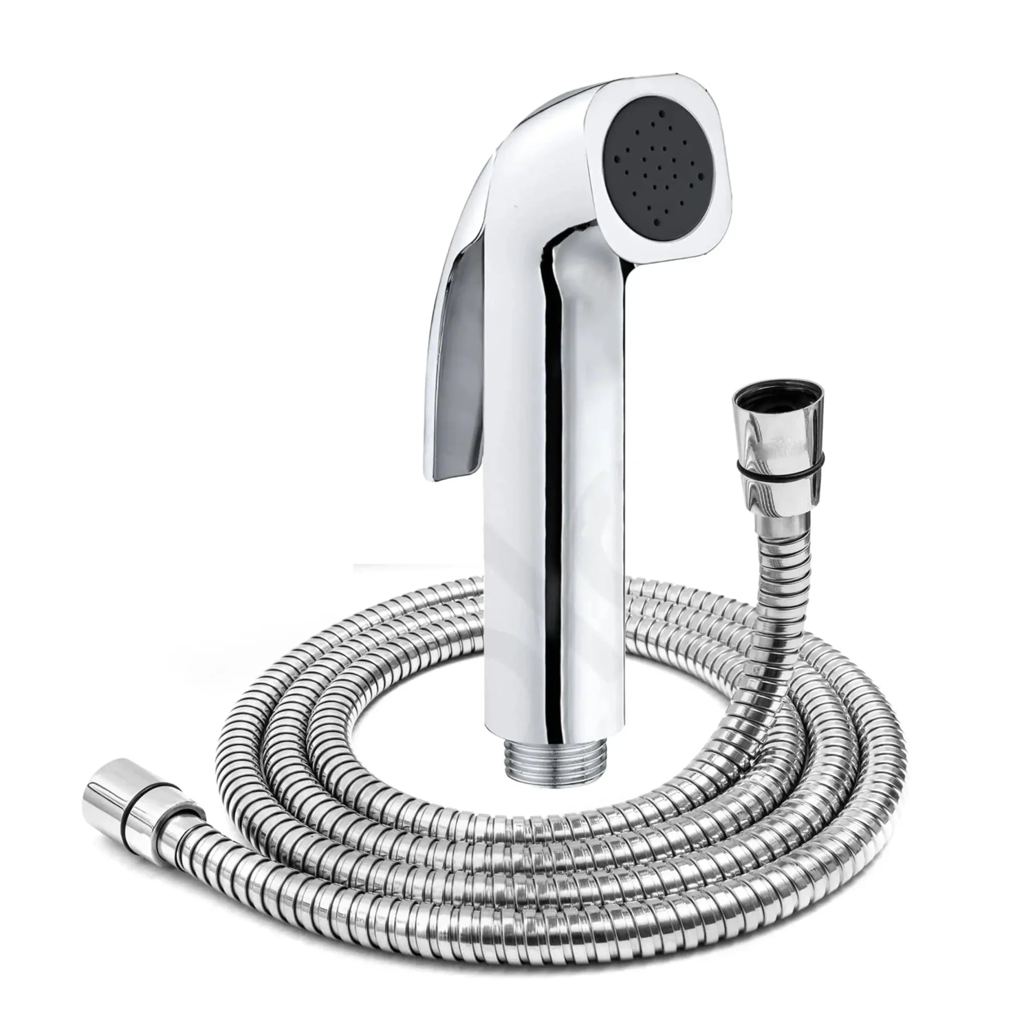 Health Faucet Bidet Sprayer Silver ABS Health Faucet with 1 Meter 304-Grade SS Hose Pipe & Hook