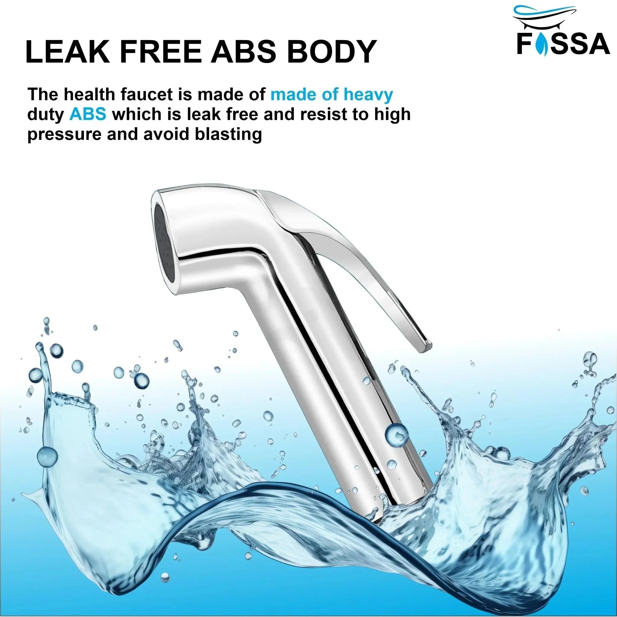 Health Faucet Bidet Sprayer Silver ABS Health Faucet with 1 Meter 304-Grade SS Hose Pipe & Hook
