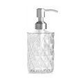350ml Diamond White Glass Soap Dispenser with 304 Stainless Steel Pump